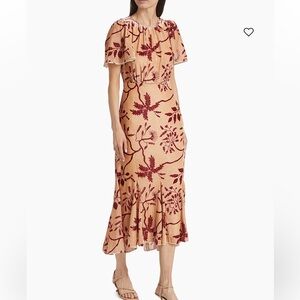 NWT Rhode Cream Enchanted Vine Grande Arabella Floral Midi-Dress 6